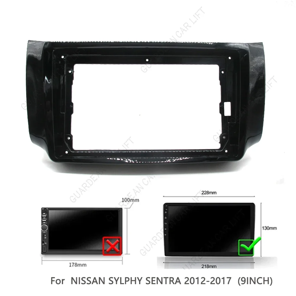 9 zoll Auto Radio Fascias Für Nissan Sentra Sylphy 2012-2019 Android Stereo Rahmen 2 Din Kopf Einheit Panel dash Trim Mit Kabel – Detail 5