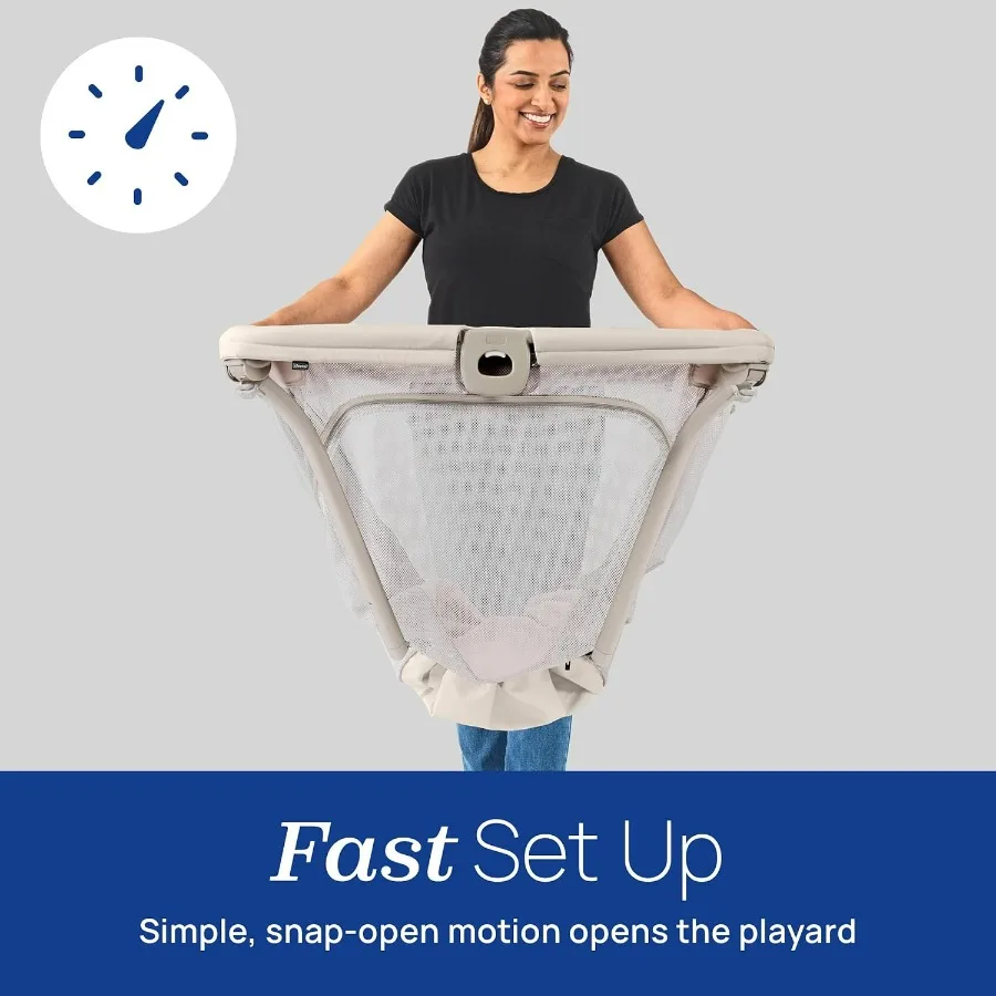 Alfa Lite Leichter Reise-Spielplatz, tragbarer Laufstall für Babys und Kleinkinder, Snap-Open/Compact Fold-Design, 13 Pfund, Baby Tra