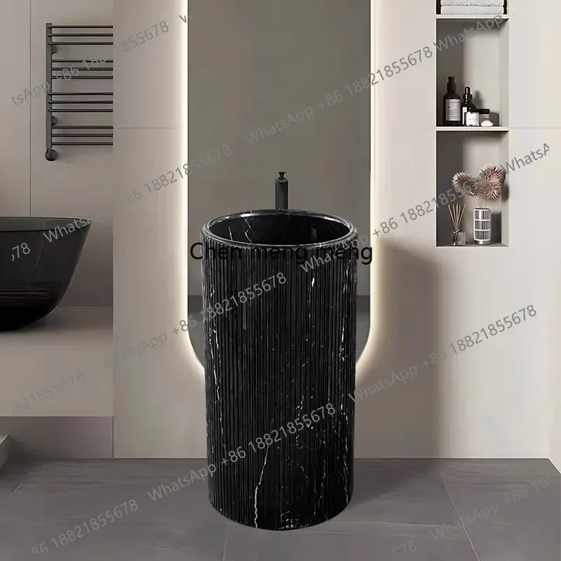 

Grande promotion Natural marble column basin Floor-to-ceiling cylindrical wash basin Hotel large pillar basin Washbasin Italian