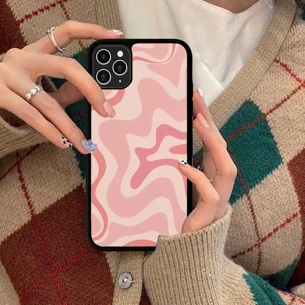 Retro Liquid Swirl Abstract Phone Case Silicone PC+TPU For For IPhone 11 12 13 14 15 16 Plus Pro Max Cover