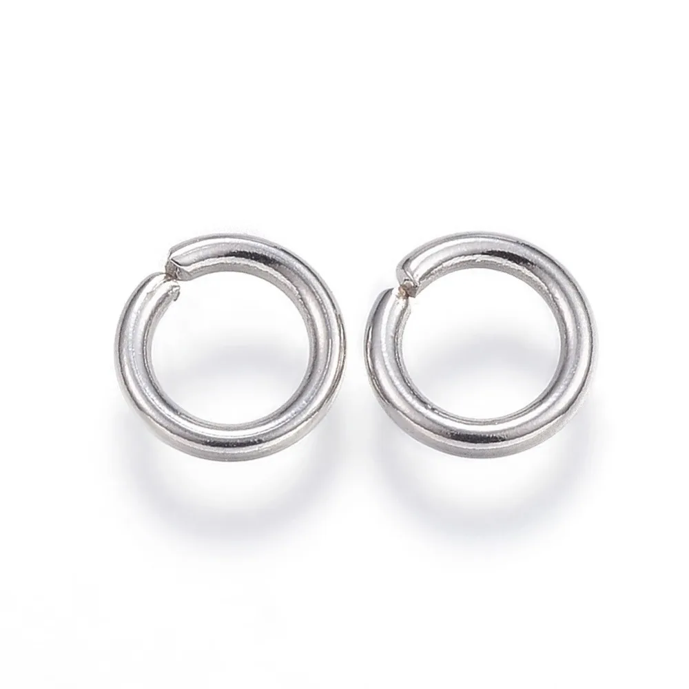 50gs Tarnish Resistant 304 Stainless Steel Open Jump Rings Stainless Steel color 7x1.2mm Inner Diameter: 4.6mm 312pcs/50g