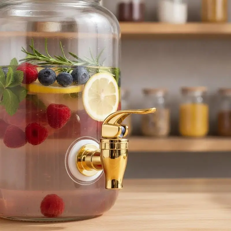NEW Replacement Plastic Beverage Faucet Tap Food Grade Chrome Plated Spigot For Drink Dispenser Juice Container Water Jug Bucket