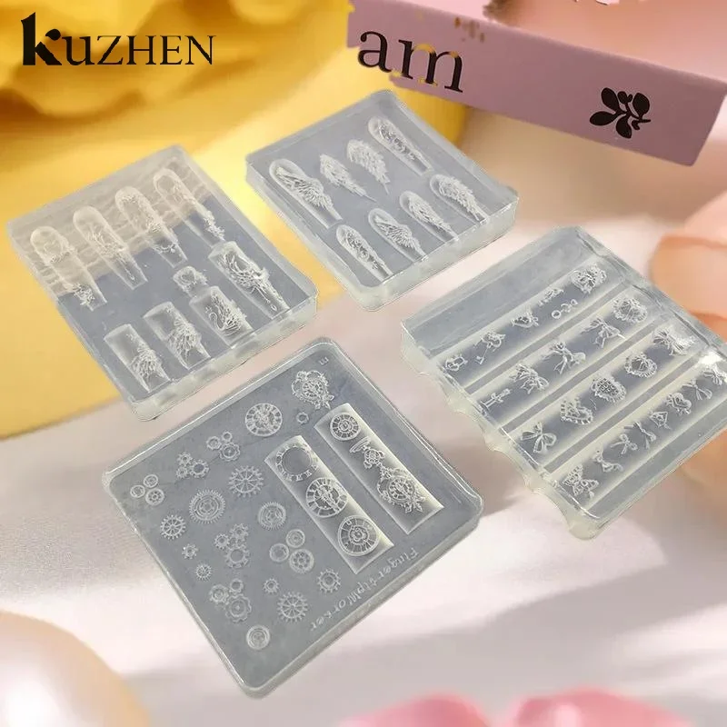 Forma silikonowa do paznokci w kształcie motyli, wielokrotnego użytku, 1 sztuka, szablony do stemplowania 3D DIY, kawaii elementy do zdobienia paznokci, narzędzia dekoracyjne.