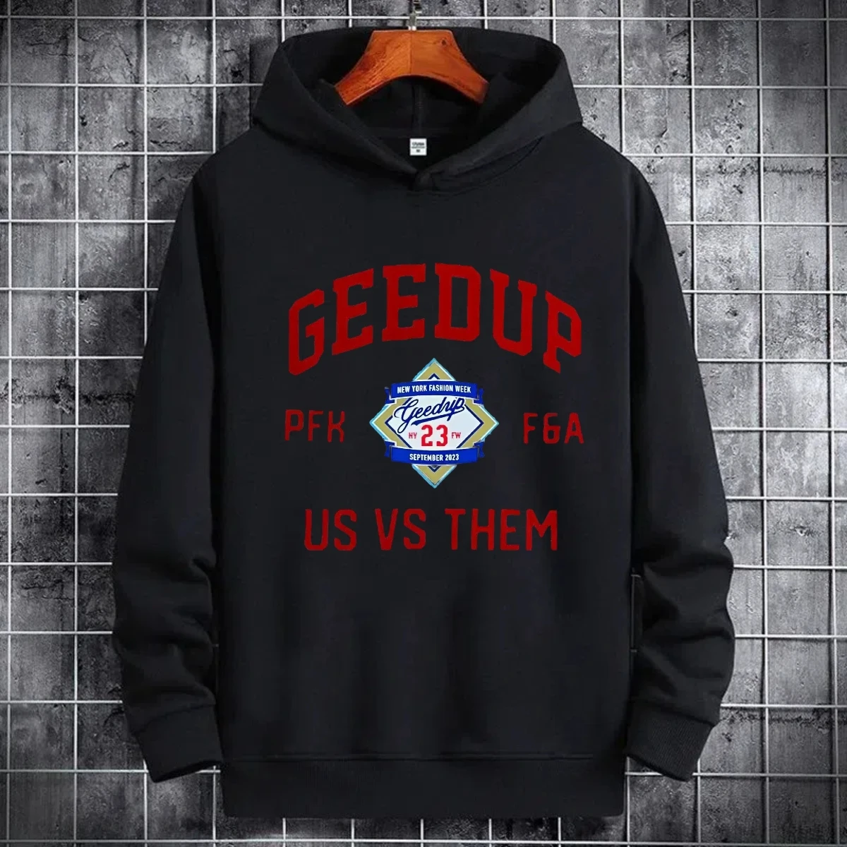 

Men's Large-Sized Hooded Sweatshirt Loose Trendy Casual Black Pullover Shirt for Autumn Winter Versatile Comfortable Streetwear