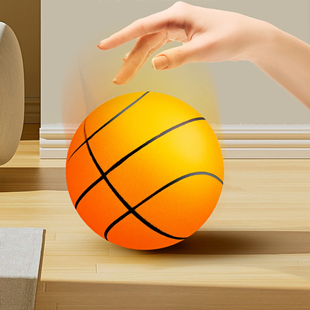 

Silent Basketball For Safe And Silent Indoor Training PU Made Non-toxic Handleshh Silent Basketball yellow 24cm