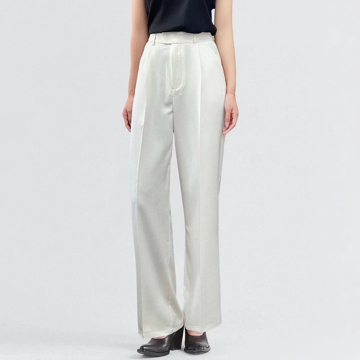 2024 Primavera e autunno nuovi pantaloni dritti stretti di alta qualità pantaloni comodi casual e versatili pantaloni più alti e sottili