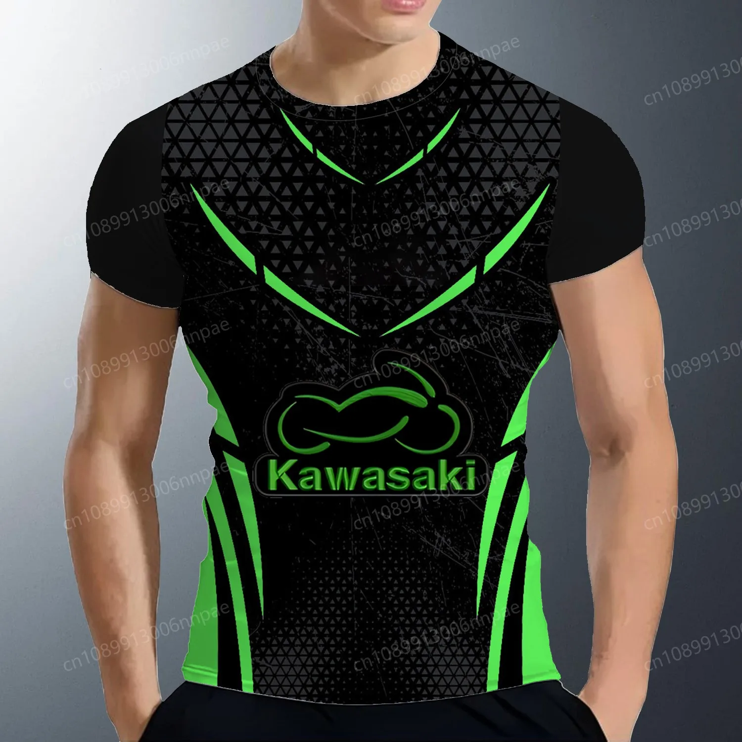 Kawasaki Men's Clothing High-quality Streetwear Adventure Fashion Man 2024 Shirts Top Short Sleeve Tee Motorcycle Shirt T-shirt