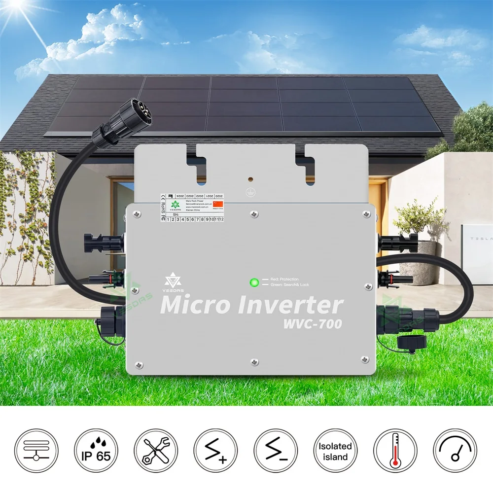 700W Solar-Netzwechselrichter 230VAC 22-50VDC IP65 mit MPPT-Funktion für Solarstromerzeugungssysteme Mikrokonverter – Detail 2