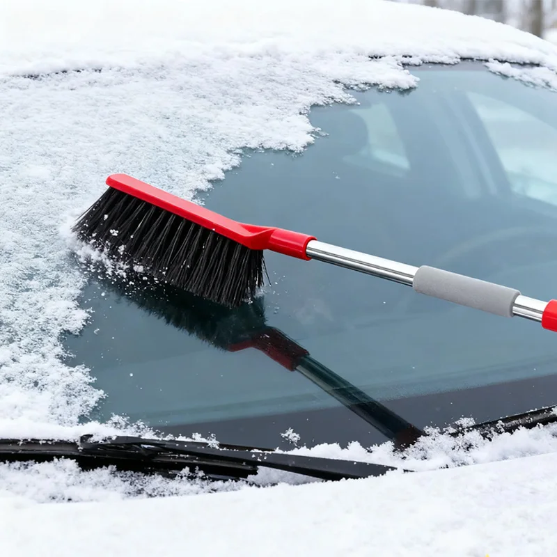 Skrobak do szyb samochodowych i szczotka do śniegu 2w1 - Odłączane akcesoria zimowe do czyszczenia śniegu i usuwania lodu z pojazdów