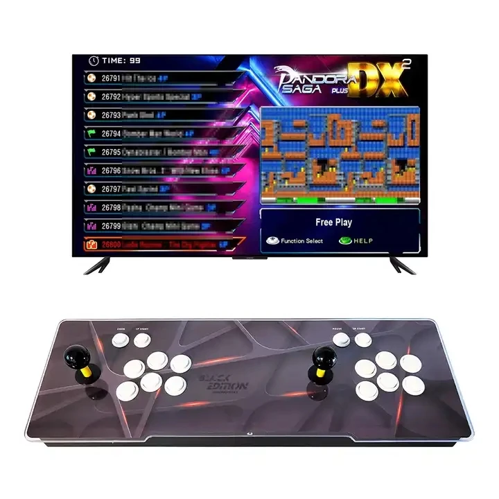 Factory wholesale  Pandoras SAGA DX 9800 In 1 Game Box 2 players' 3D game consoles retro arcade game consoles