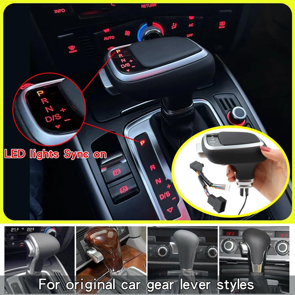 

LED Gear Shift Knob For Audi A6 C6 C7 A4 B8 S6 A7 A5 8t Q5 8r Q7 4L A3 8P S5 S7 gear Stick Lever Head Gearbox handle accessories