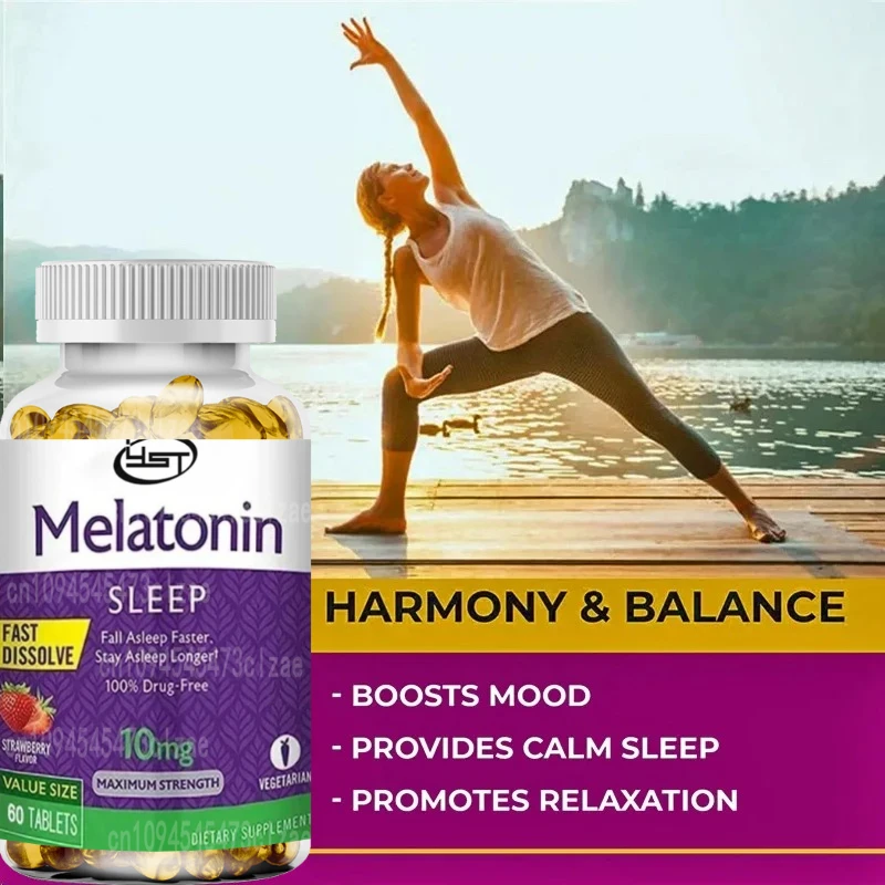Melatonin 10 Mg Instant 120 Capsules - Natural Berry Flavor, Fall Asleep Faster, Sleep Longer, Natural Sleep Aid