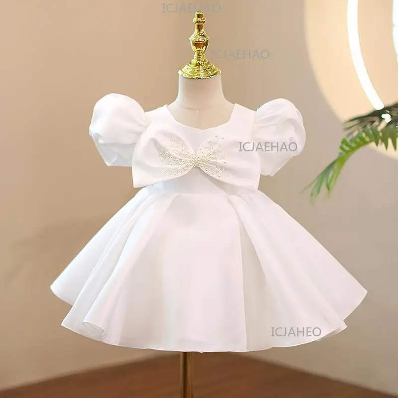

Baby Girl One-Year-Old Formal Dress, Flower Girl Wedding Puffy Princess Gown, Kids Piano Performance Costume Kids Girls Dresses
