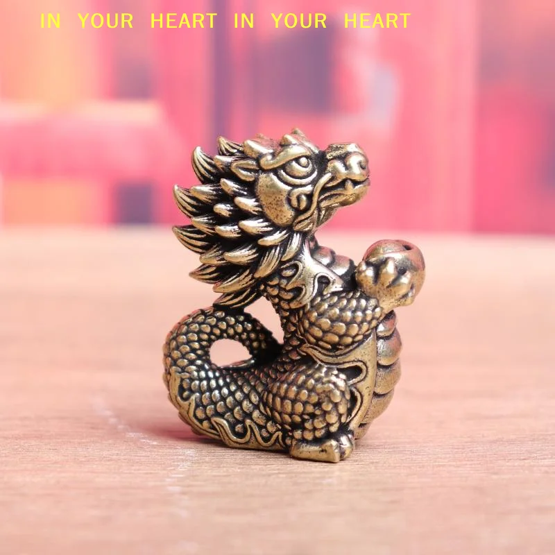 【X】1PC Antique Dragon Statue Figure Movable Body Joints Handcrafted Sculpture Creative Exhibition Hall Desk Decoration