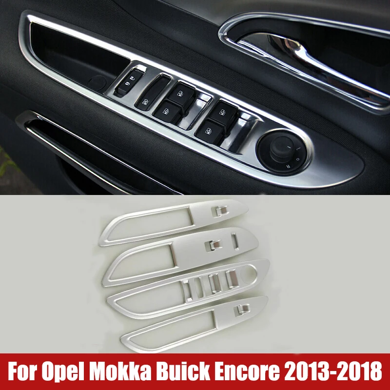 Inner Armrest Door Window Glass Lift Switch Button Panel Cover For Opel Mokka Buick Encore 2013 to 2016 2017 2018 Car Accessorie