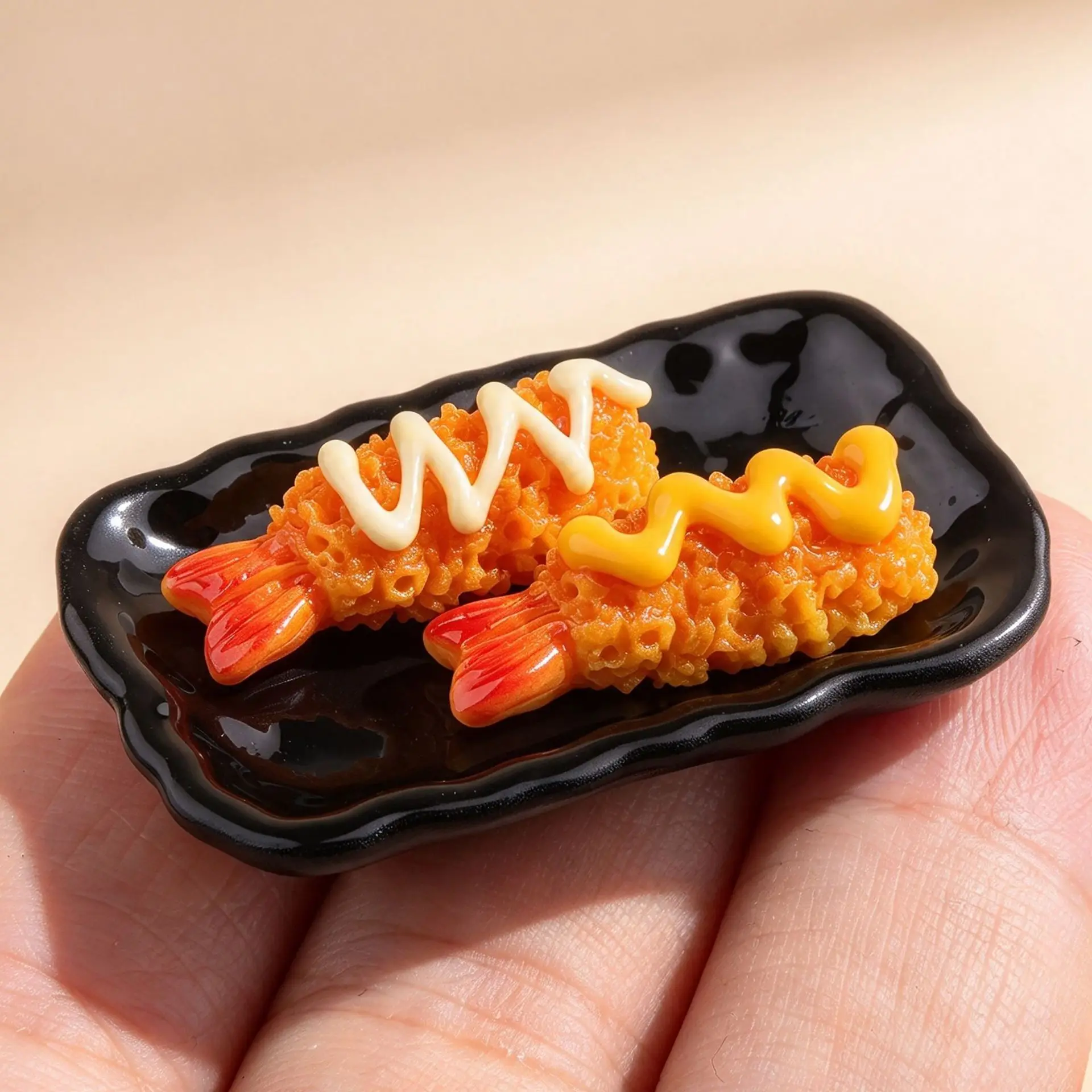 10pcs Mini Tempura Shrimp Models Realistic Miniature Japanese Fried Prawn Food Dollhouse Accessories DIY Craft Desk Decorations