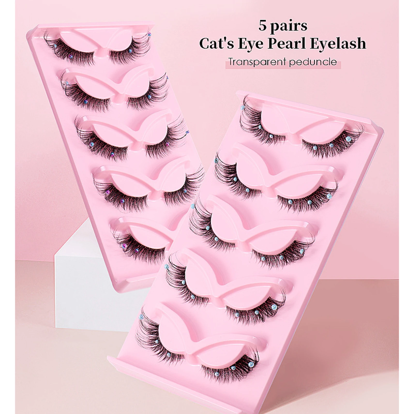 Lashes Wispy Eyelashes Beads Lashes Dramatic Manga Lashes False Eyelashes for Christmas Halloween Party