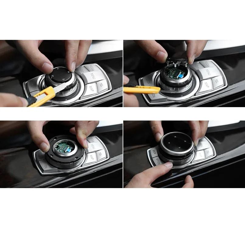 Car Multimedia Buttons Cover Stickers Knob Cover For BMW 1 3 5 Series X3 X5 X6 F30 F10 F25 E71 E84 E90 E70 E60 F20 E91 E92 E93 view 6