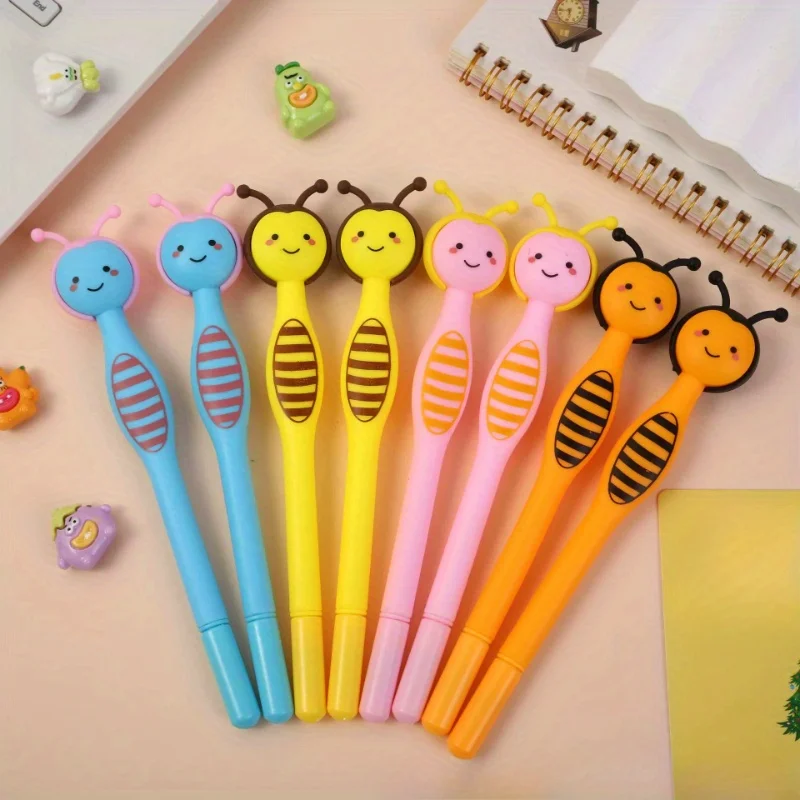 

Гелевые ручки Cute Bee, черные чернила 0,5 мм, быстросохнущие, средний наконечник, овальный пластиковый корпус, идеально подходят для вечеринок и школьных принадлежностей