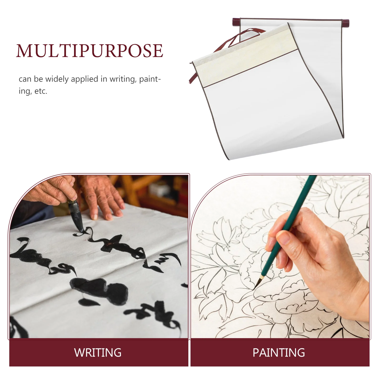 3pcs Blank Scroll Paper For Chinese Calligraphy Painting Xuan Paper Multi-Function Hanging Art Wall Scroll Drawing Supply