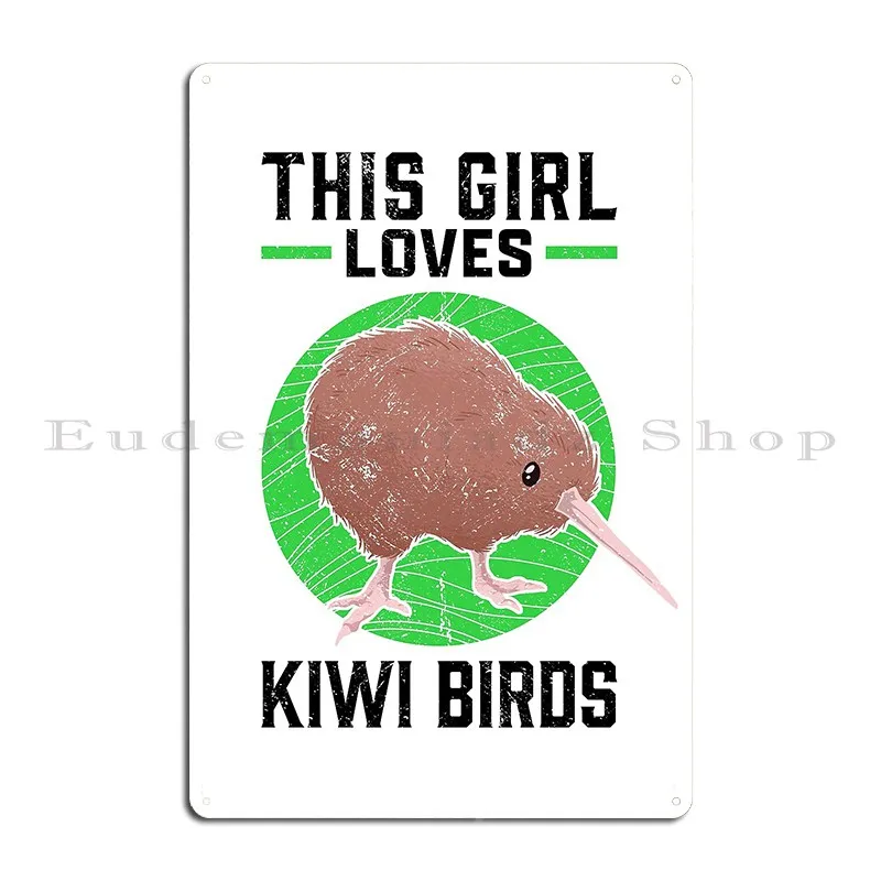 Kiwi Bird Girl Snipe Bouquet New Zealand Metal Signs Wall Mural Club Wall Custom Print Decoration Tin Sign Poster