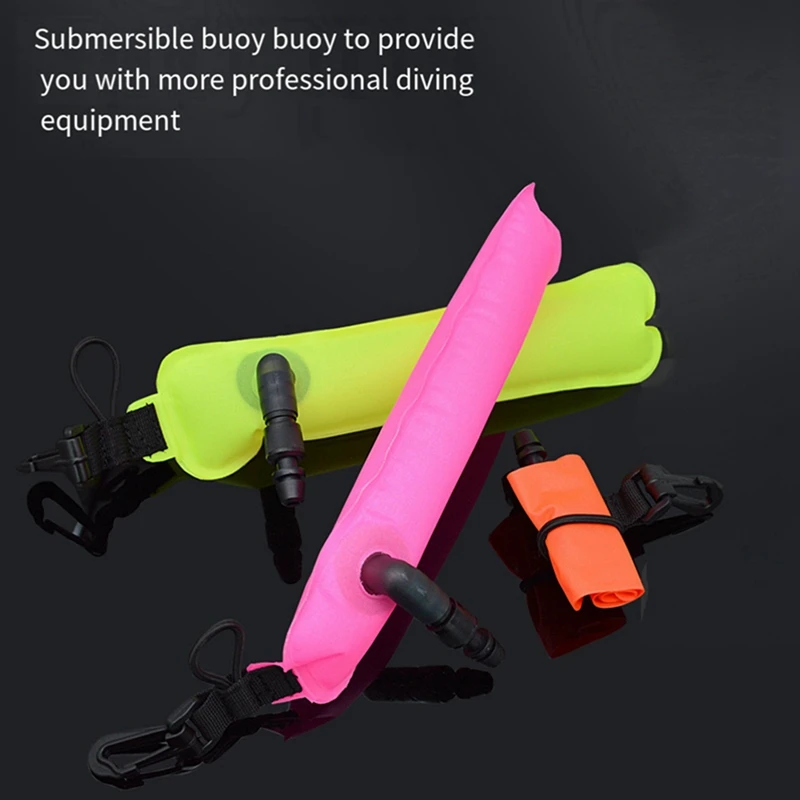 Scuba Diving Mini Diving SMB Pendant Inflatable Safety Sausage Signal Tube Surface Buoy For Diving Enthusiasts Orange