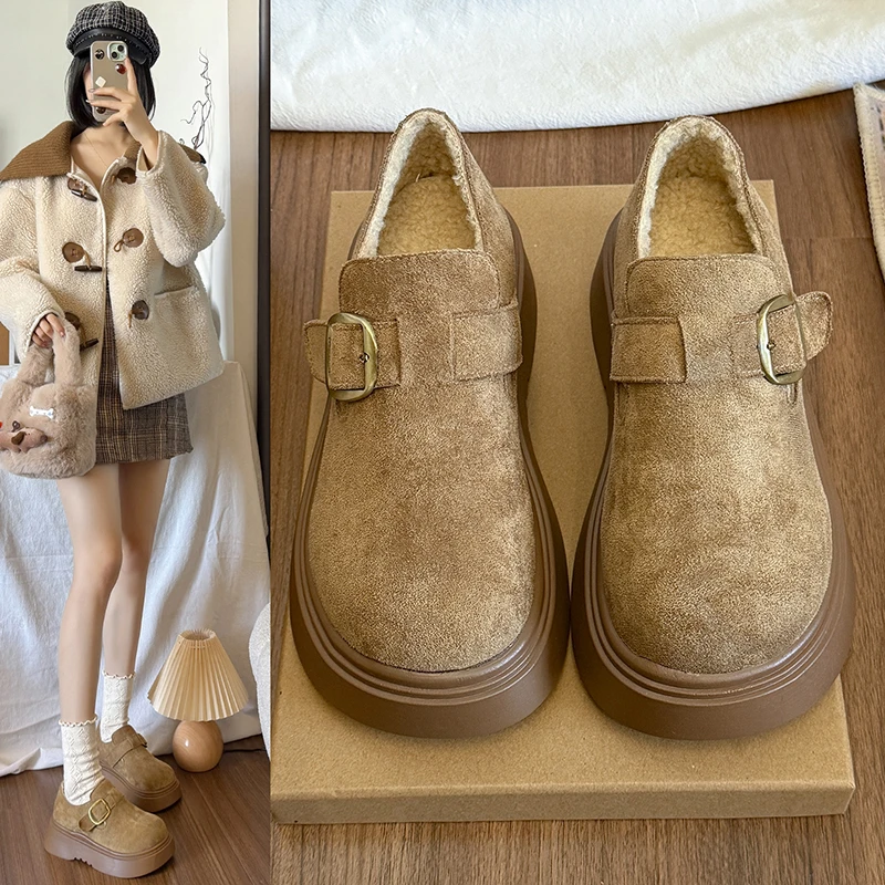 

Новинка 2023 года, женская осенняя модная нескользящая женская обувь на платформе, осеннее ретро новое платье, женская обувь высокого качества и универсальная обувь