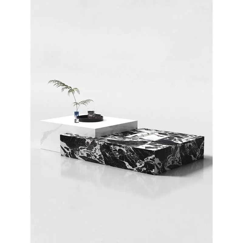 Bulgari black marble coffee table combination small apartment retractable designer villa rectangular new advanced