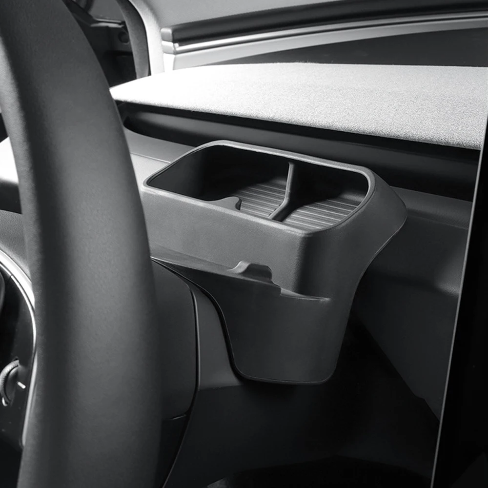 For New Tesla Model Y Juniper 2025 Model 3 Highland Steering Wheel Silicone Mobile Phone Holder Storage Box Sunglasses Stand