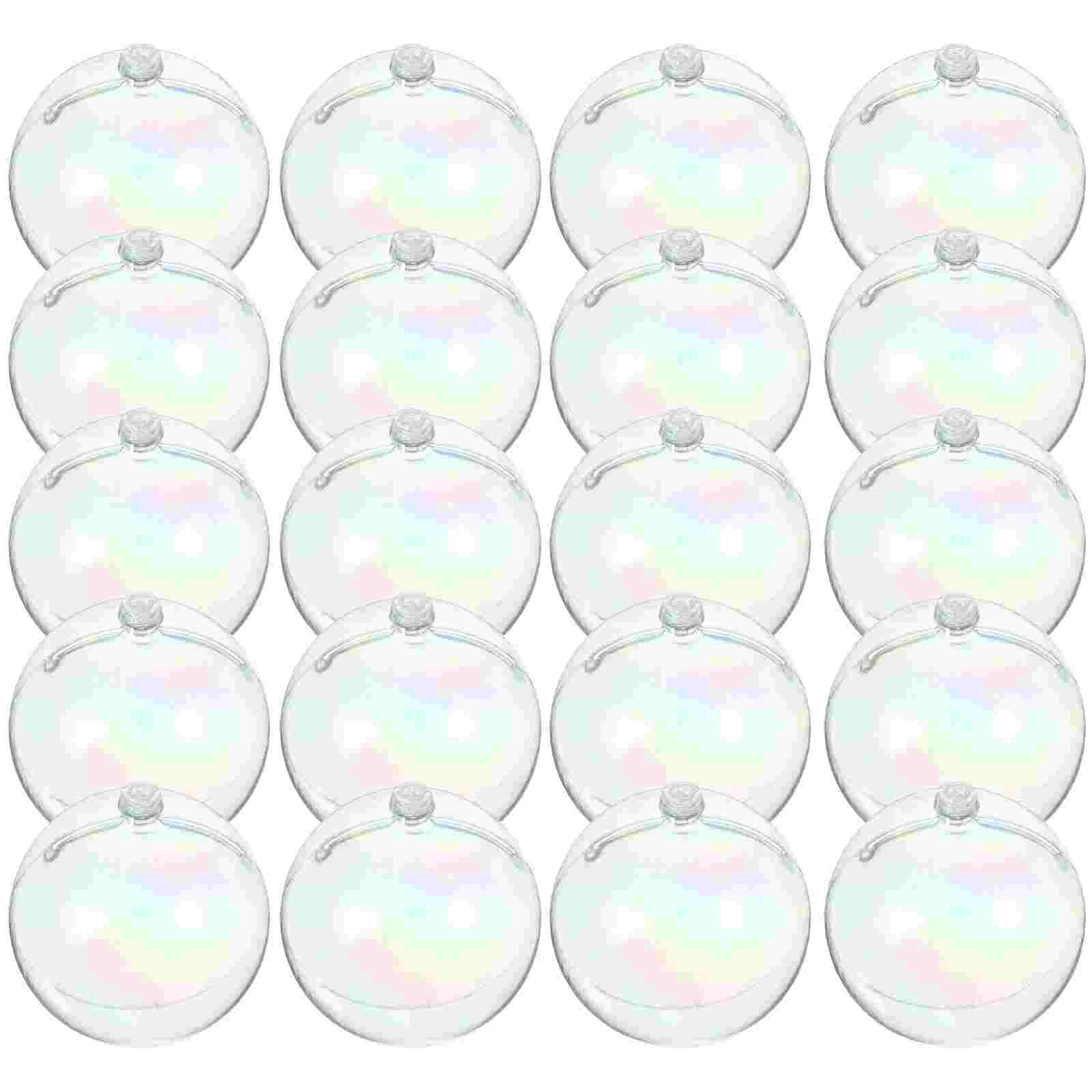 20 Pcs Christmas Balls Bubble Colorful Transparent Decoration Pendant Home Fillable Round Plastic Tree