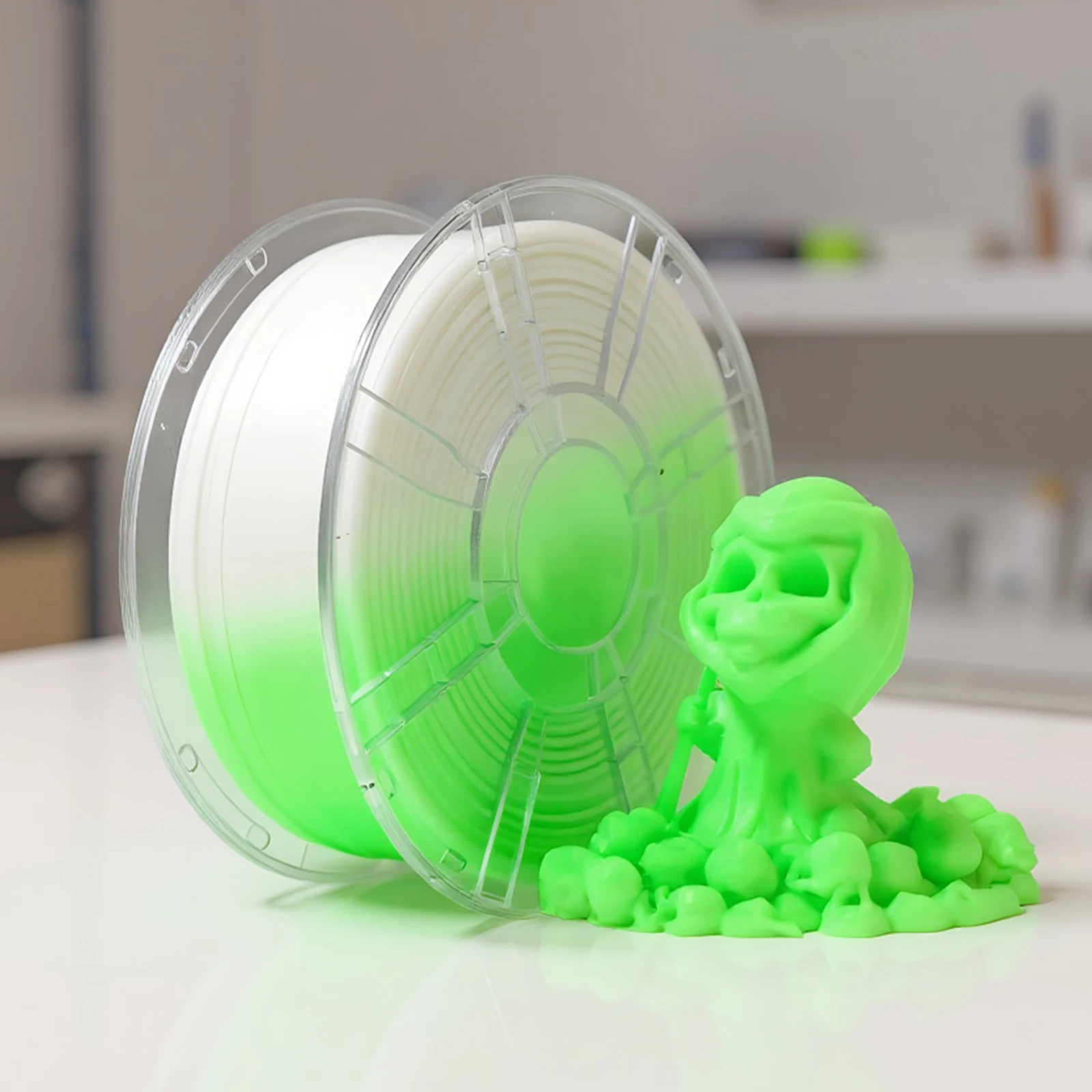 1.75mm 어둠 속에서 빛나는 PLA 3D 프린팅 필라멘트 1KG/2.2lb 3D 프린터 소모품 대부분의 3D 프린터용 3D 프린팅 재료