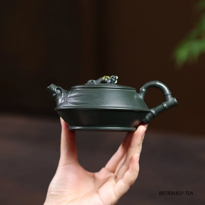 

190ml Yixing Purple Clay Teapot Tradition Handmade Zisha Tea Pot Raw Ore Green Mud Beauty Kettle Chinese Household Tea Set