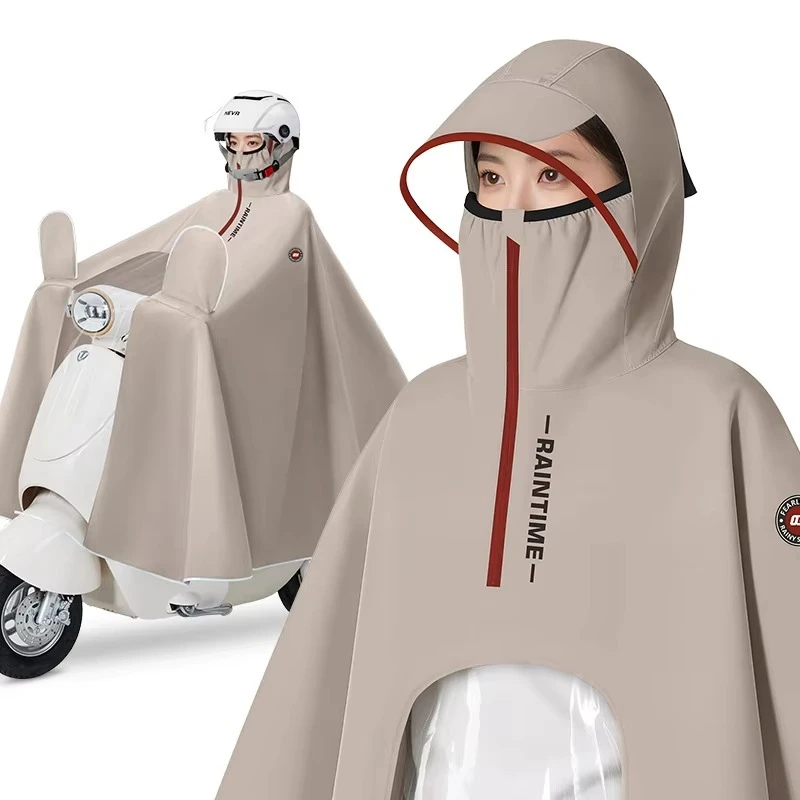 Electric Vehicle Motorcycle Raincoat Thickened Long Single Person Adult Unisex Full Body Rain Poncho for Heavy Rain