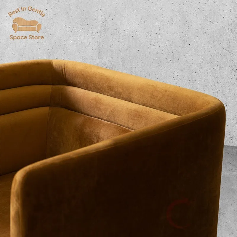 New vintage medieval light luxury retro fabric sofa simple modern Nordic three-person living room combination niche