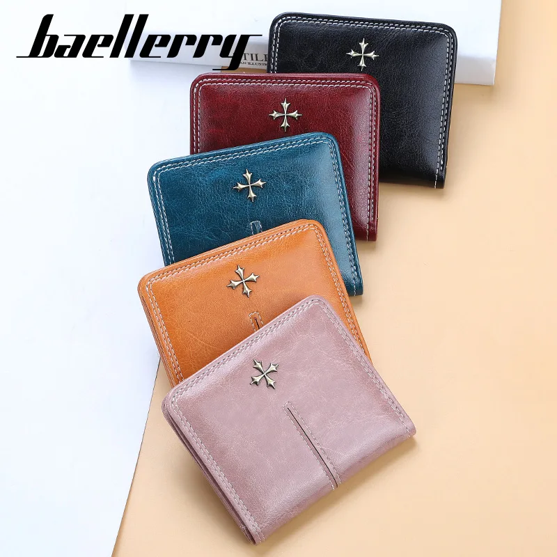 Baellerry Fashion Women's Wallet Short Ultra-thin Mini PU Leather Zero High-end Wallets Credit Card Holder