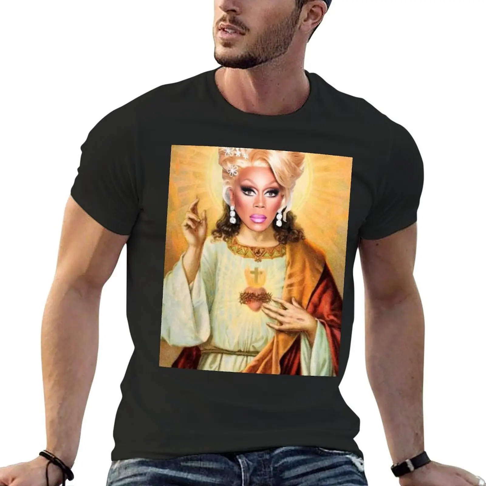 

Drag Jesus T-Shirt boys animal print quick drying clothing for men