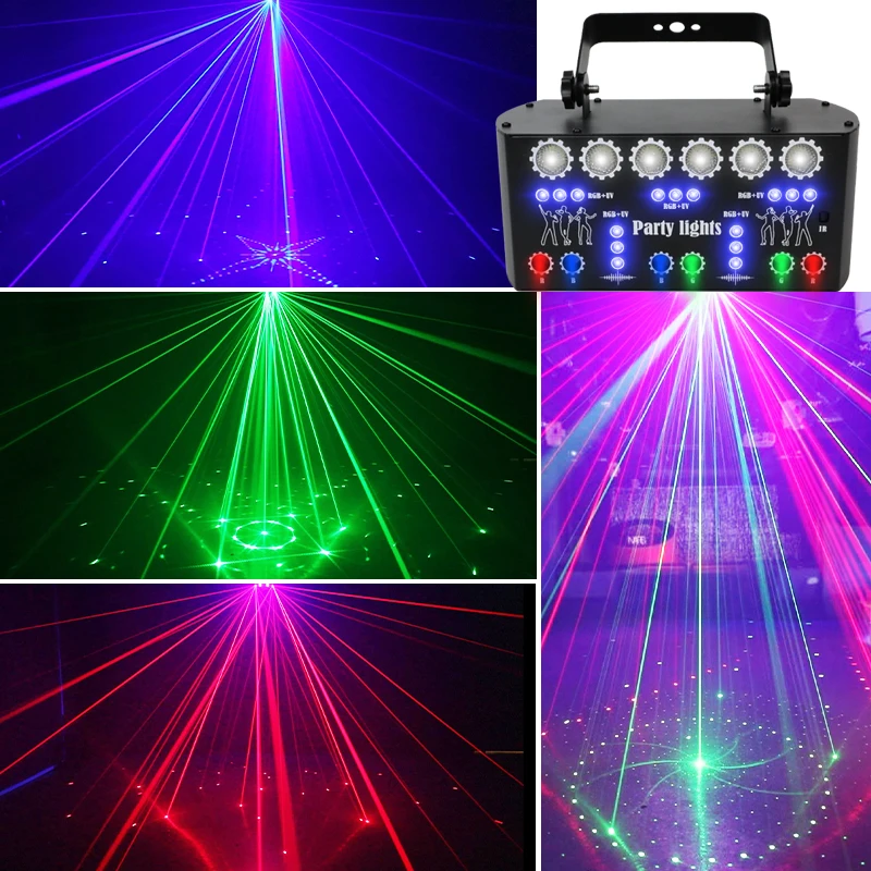 YSH US PLUG UV Upgraded Projector Starry Sky Pattern Beam Radium Spotlight Disco Ball Applicable To Halloween House Party Lights