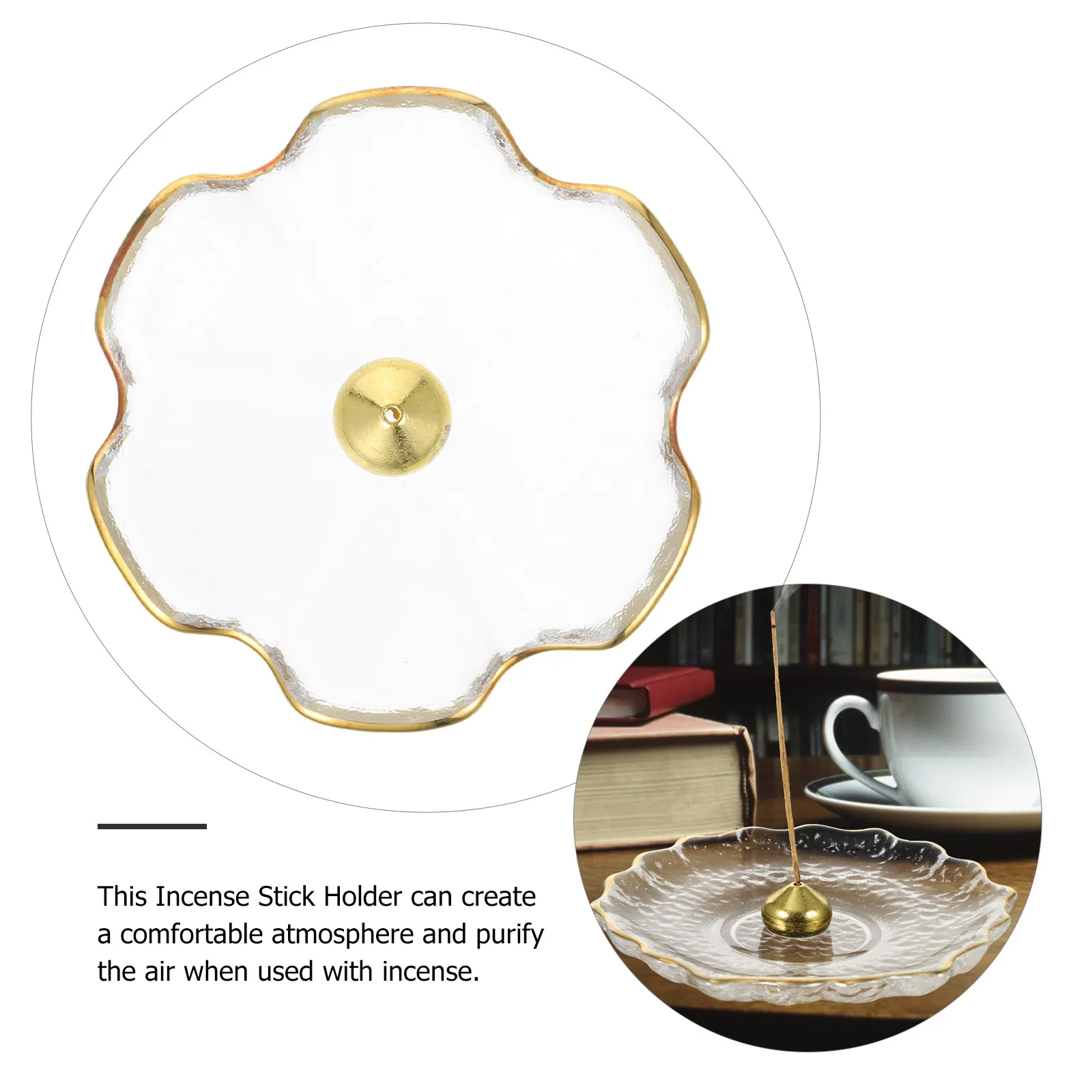 Glass Incense Stick Holder – Water Drop Shape Aroma Burner for Indoor Air Purifying & Desktop Decoration