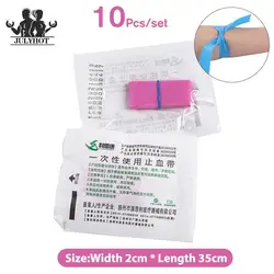 10pcs/set Pink Elastic Belt Disposable Tourniquet First Aid Kit Product Medical Rubber Disposable Tourniquet