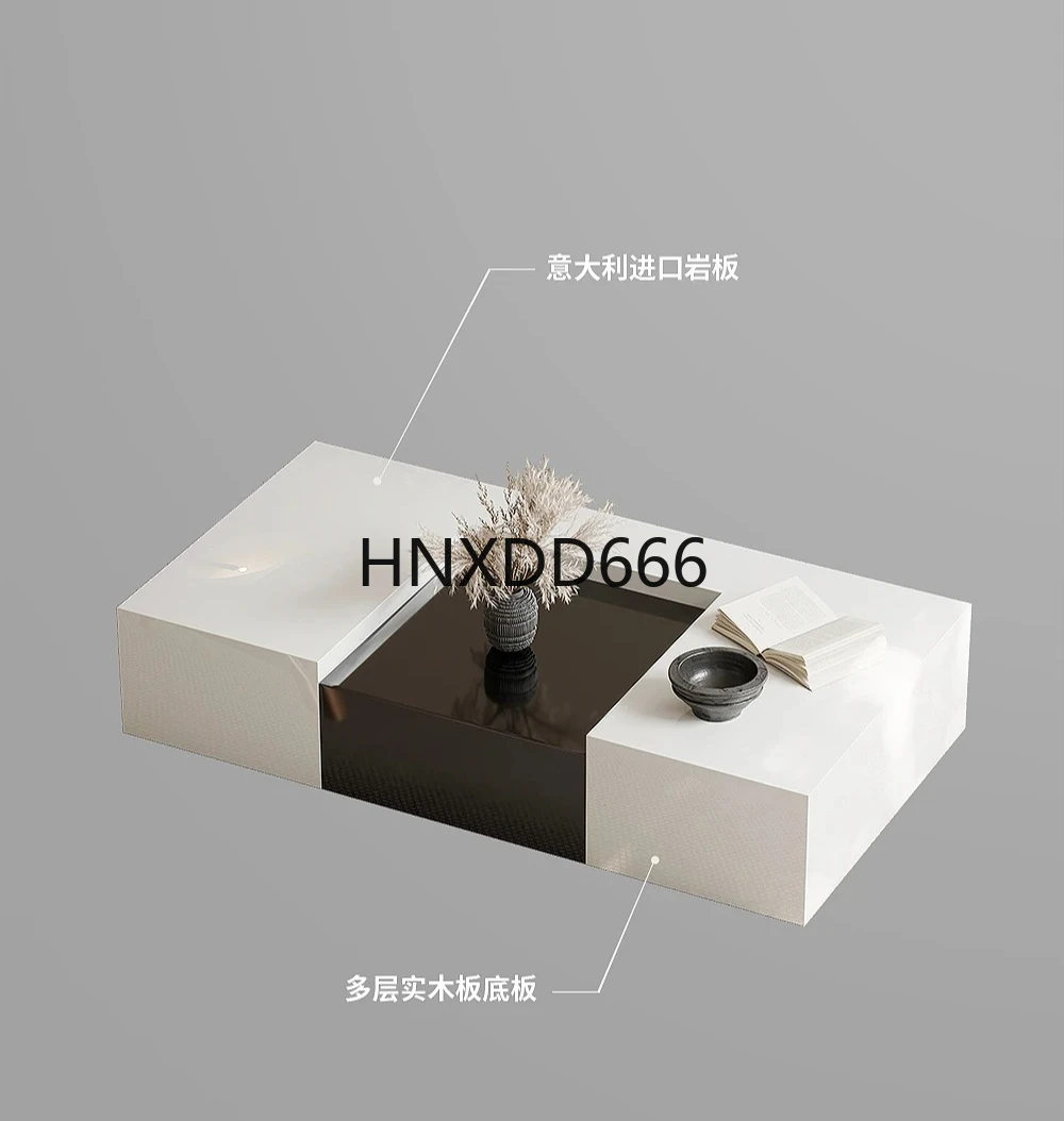 

Italian minimalist coffee table rectangular rock slab modern minimalist high-end living room high-end sense