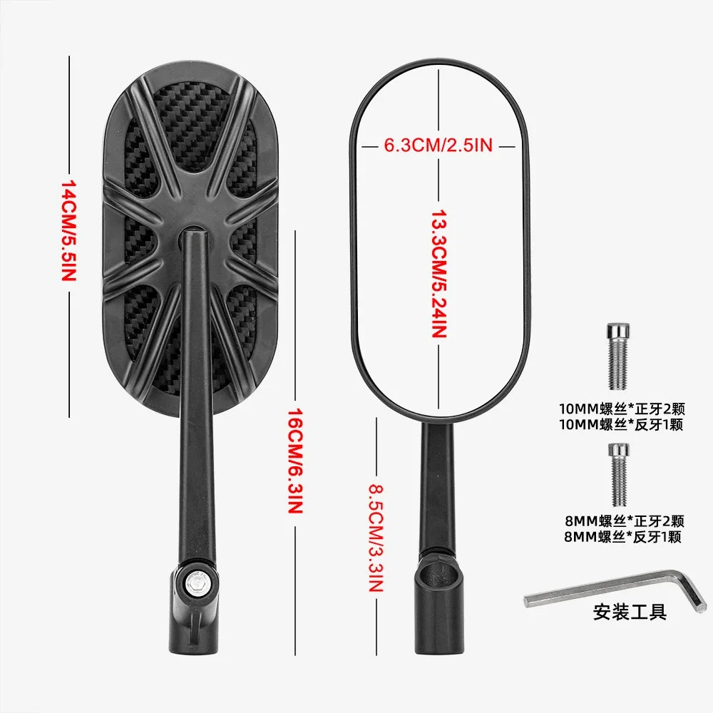 WB2 2 pcs Modifying Motorcycle Rearview Mirror upgrade Accessories Compatible with Adventure Dirt Street Bike ATV