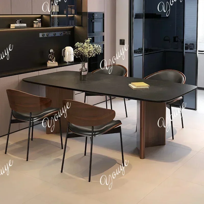 

N44 Italian Wooden Dining Tables Square Nordic Large Brown Luxury Dining Tables Salon Modern Natural Mesas De Jantar Home Furni