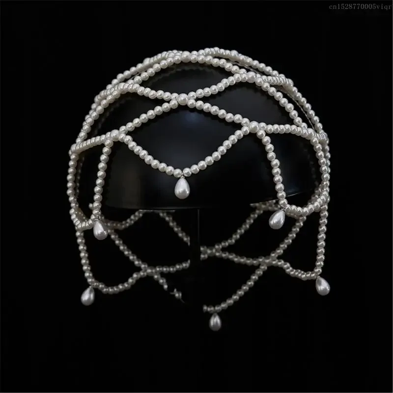 

High Quality Stylish Pearls Weave Hat Bride and Bridesmaids Headpiece Fashion Wedding for Bride and Bridesmaids Luxury jewelry