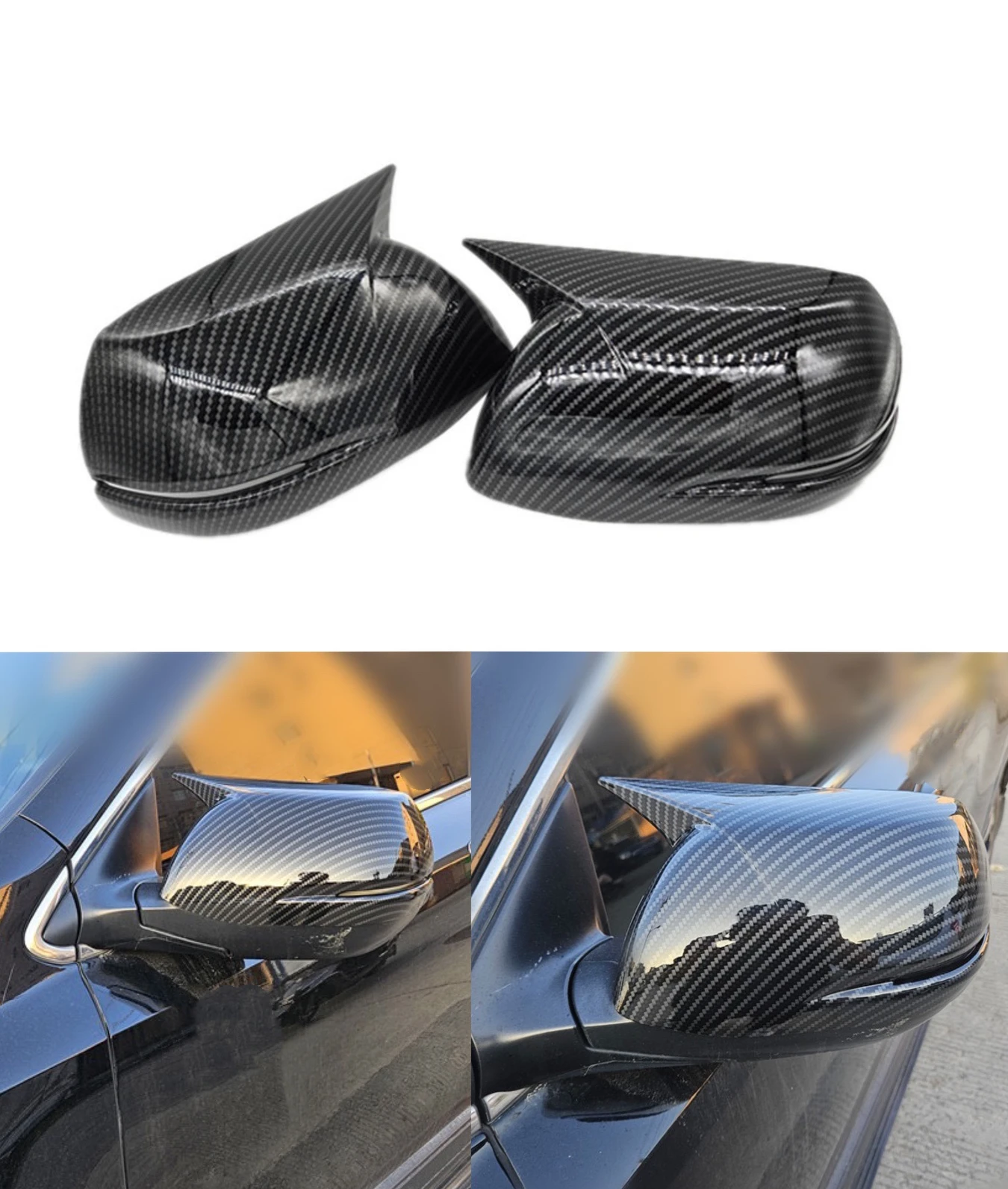 

For Honda CRV CR-V 2012-2018 2019 2022 Car Rearview Side Mirror Cover Wing Cap Exterior Door Sticker Case Trim Carbon Fiber