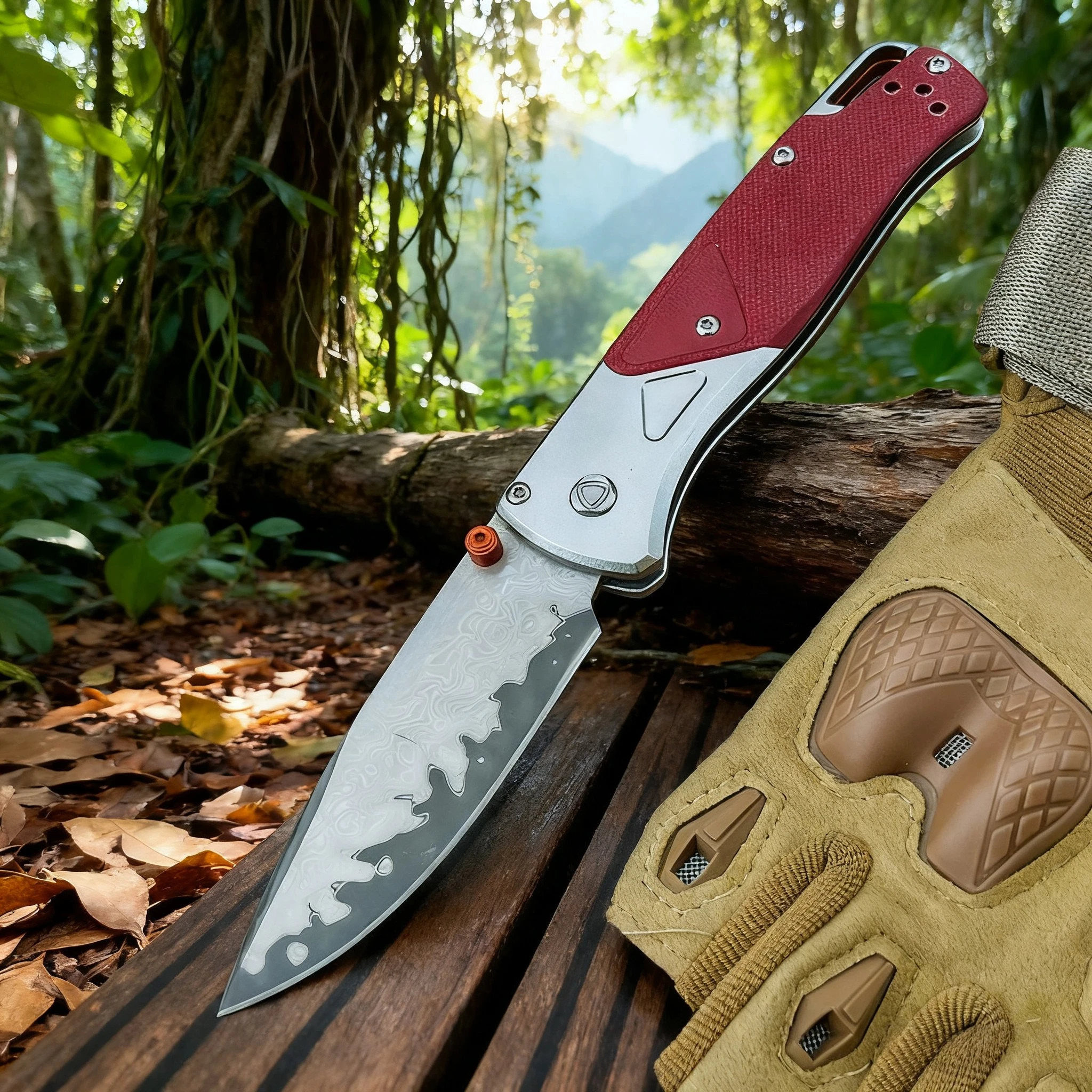 

Тактический складной нож высокой твердости с дамасским лезвием, складной нож для кемпинга и охоты, портативный карманный нож для выживания в дикой природе, нож EDC