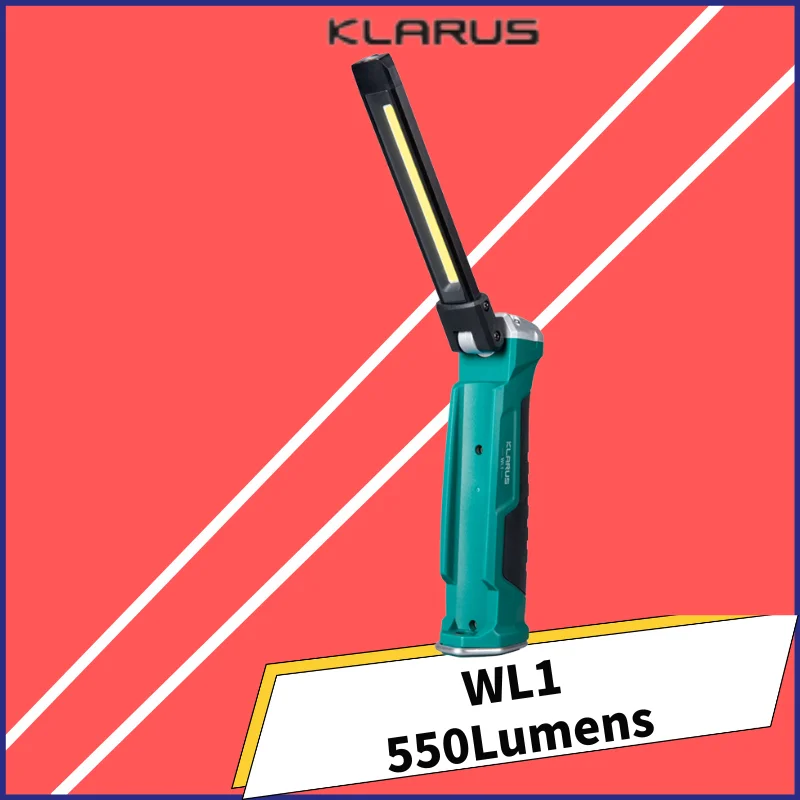 KLARUS WL1 max 550 lumen Micro USB Recharging Work Light 180 Degress Rotate Foldable 7 Light Modes COB 2000 mAh Li-ion battery