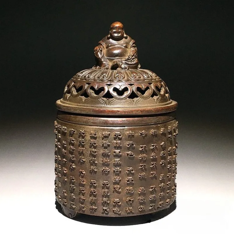 

Antique Maitreya Buddha Incense Burner Temple Buddhism Zen Decor, Small Indoor Aromatherapy Burner for Home Office Meditation