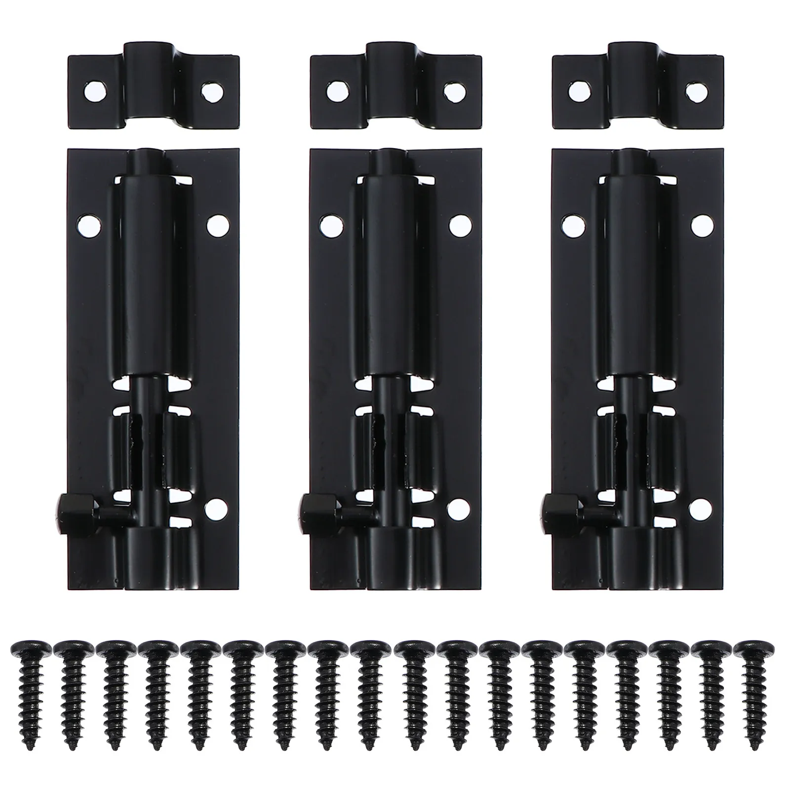 Stainless Steel Sliding Door Latch Lock with Padlock Hole Security Bolt Lock for Interior Exterior Cabinet Gate Window