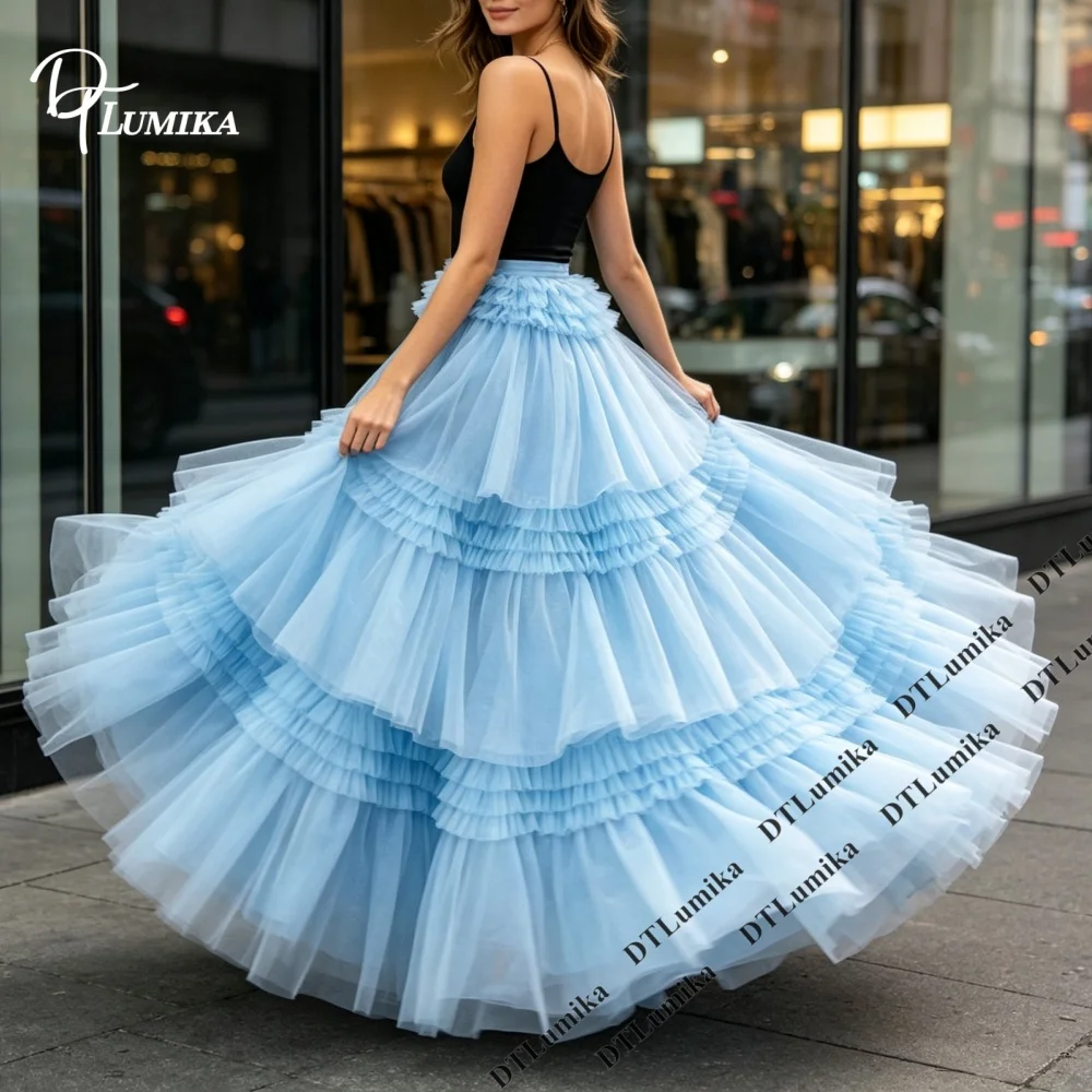 Customized Colors Tulle Skirt Women Clothing Long Skirts for Women Wedding Party Guest Outfit Elastic Waist Plus Size Gown