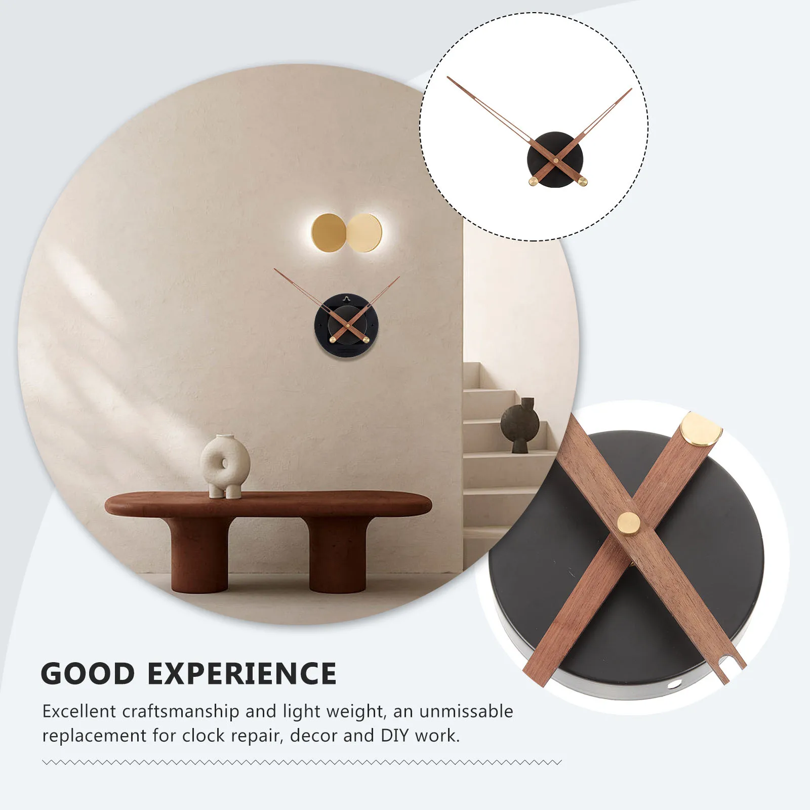 

1pcs Sturdy Large Wooden Hands Replacement Wall Clock Movement Diy Parts Mechanism Mute Repair Kit For Clock Accessories Frames